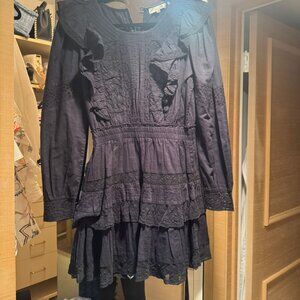 LOVESHACKFANCY NWOT BLACK MINI DRESS